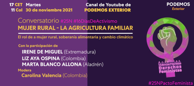 Conversatorio: AGRICULTURA FAMILIAR, MUJER RURAL, REPOBLACIÓN Y CAMBIO CLIMÁTICO